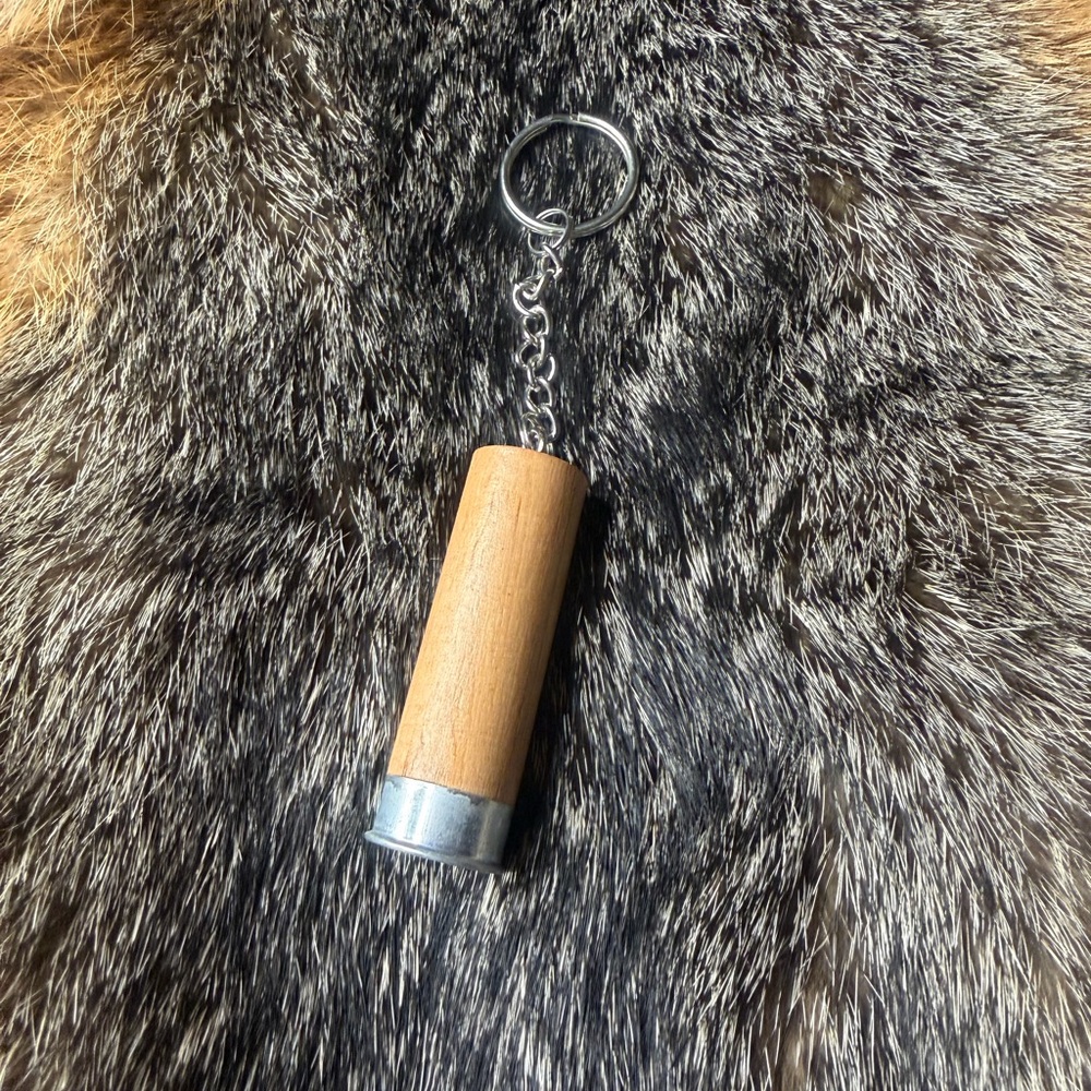 Wood and Metal Keychain hand made